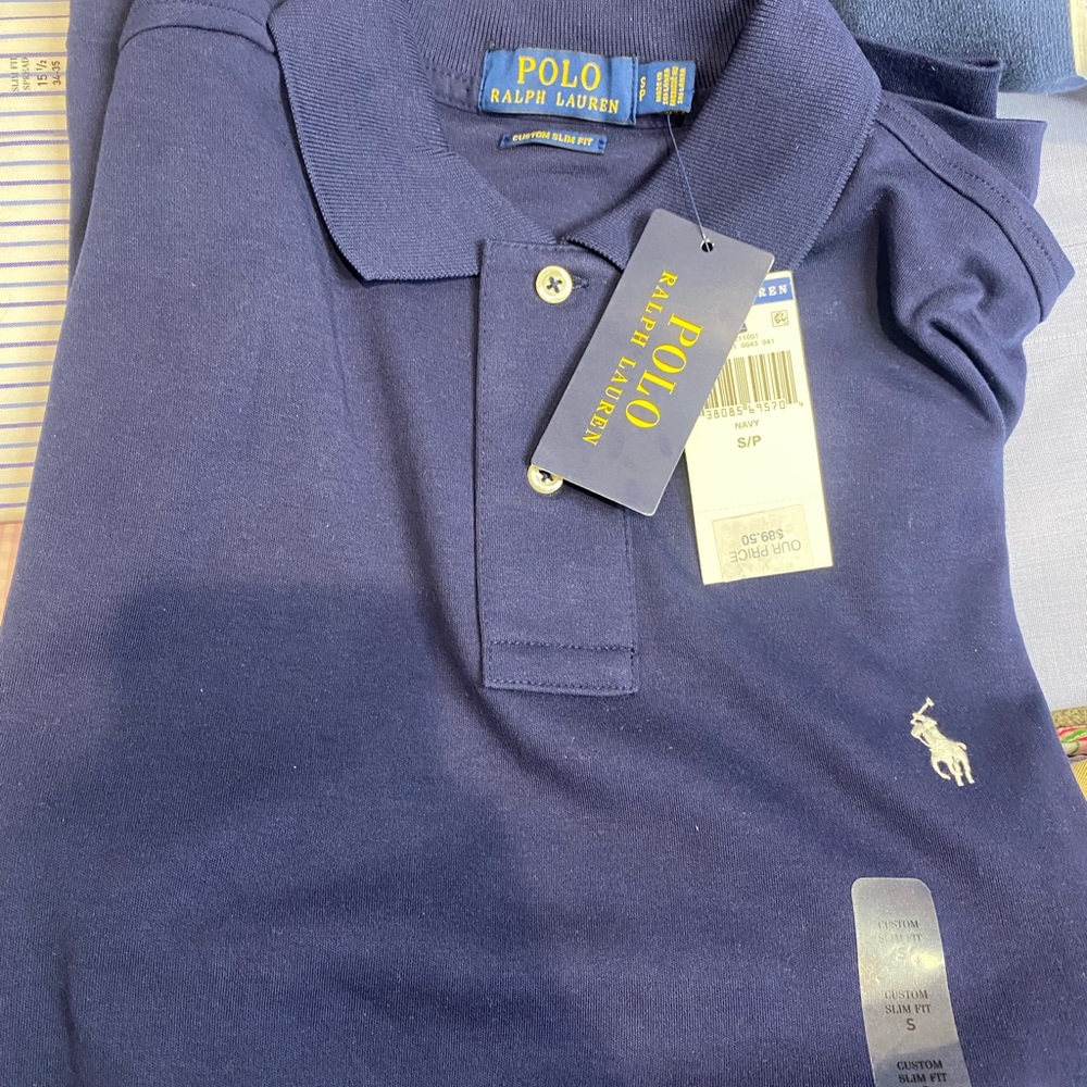 Polo Ralph Lauren polo shirt navy blue small slim